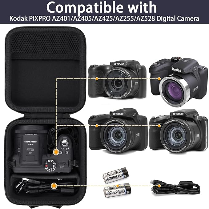 Funda para cámara compatible con Kodak PIXPRO AZ405 negro miniatura 4