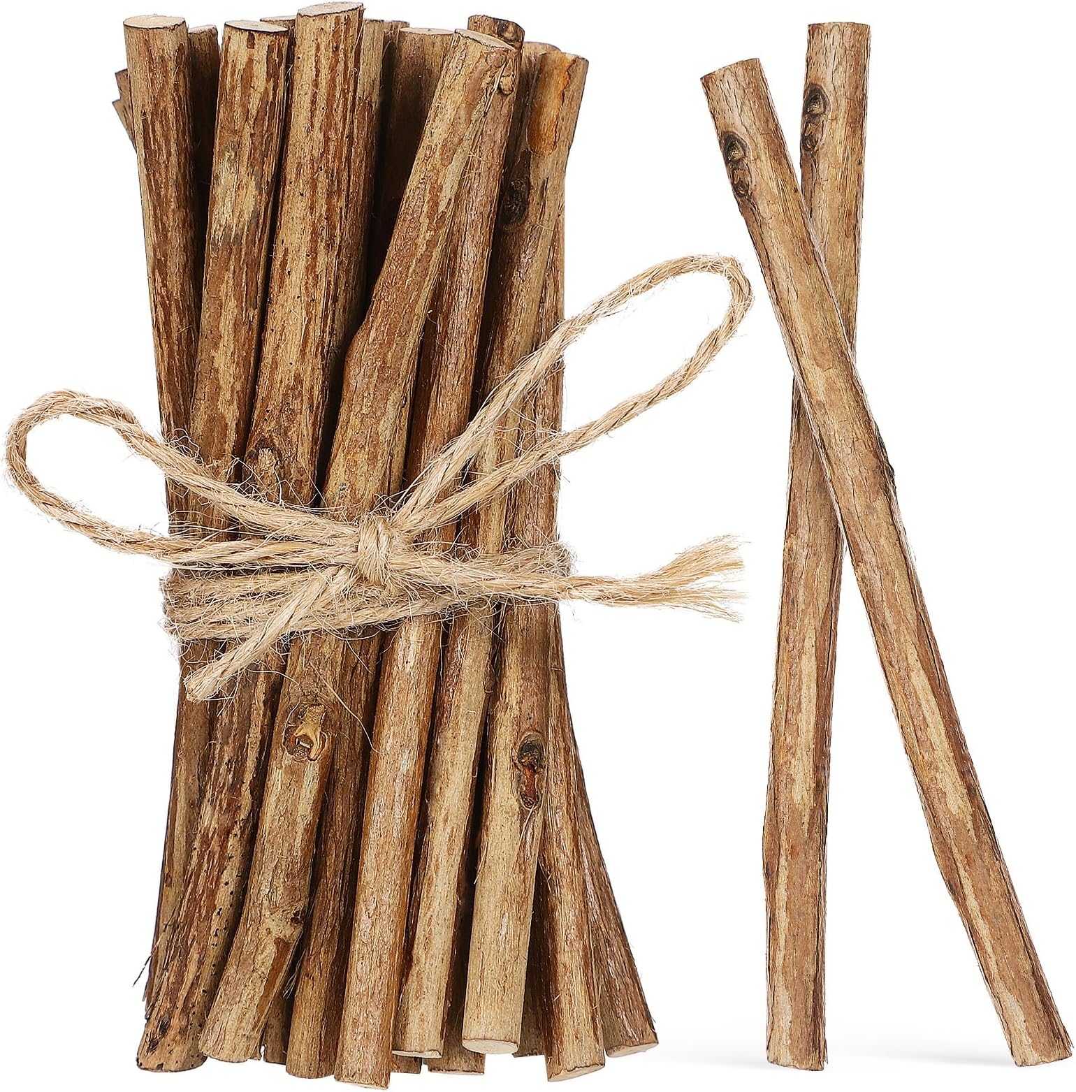 VILLCASE 50pcs Wood Sticks Twigs for Crafts, Mini Log Tree Bark, Smooth Log Craft Sticks, Birch Twigs, Ideal for DIY, Photo Props, Home Decor, Medium