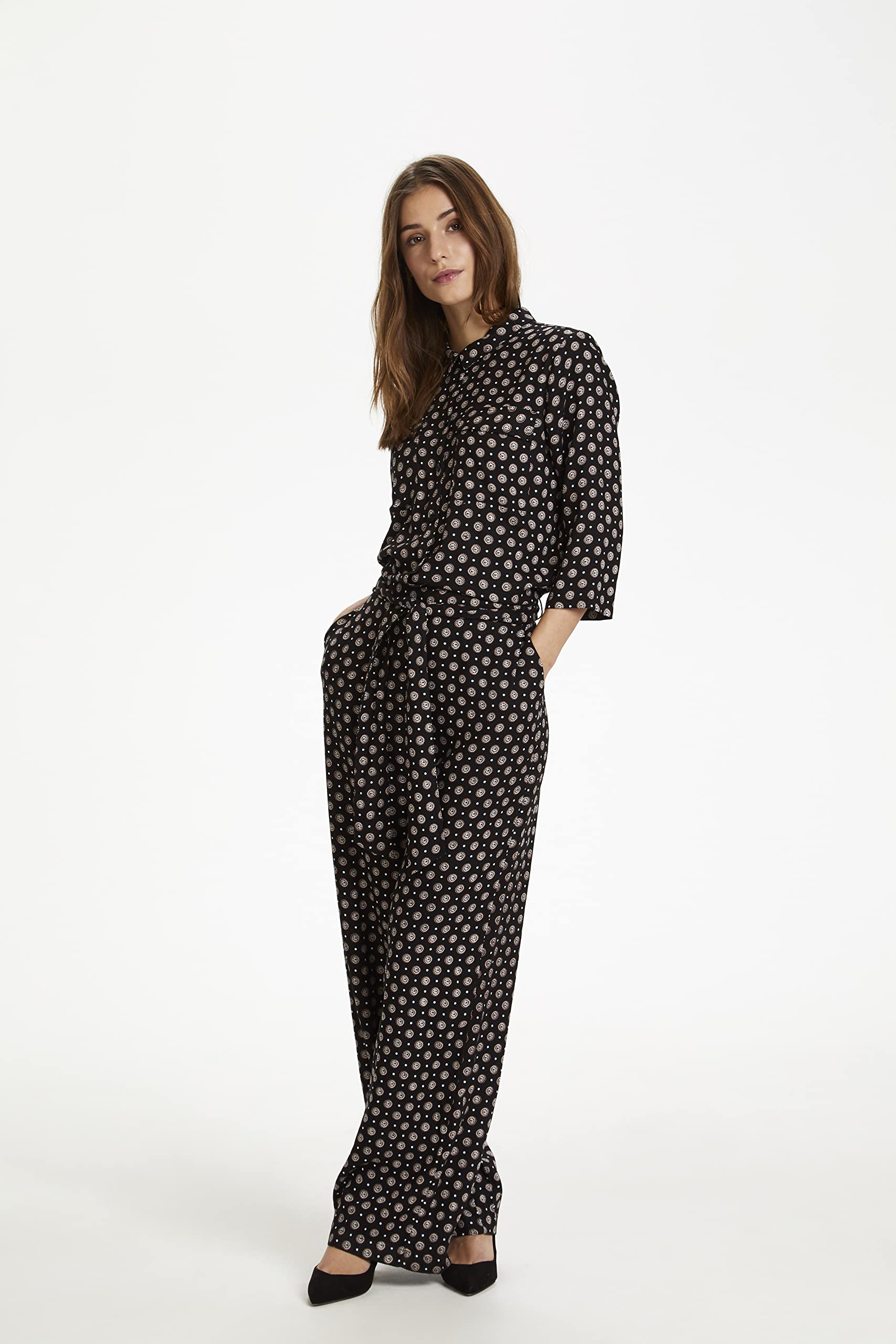 KAFFE Damen Overall KArutie Elastische Taille 3/4 Ärmel
