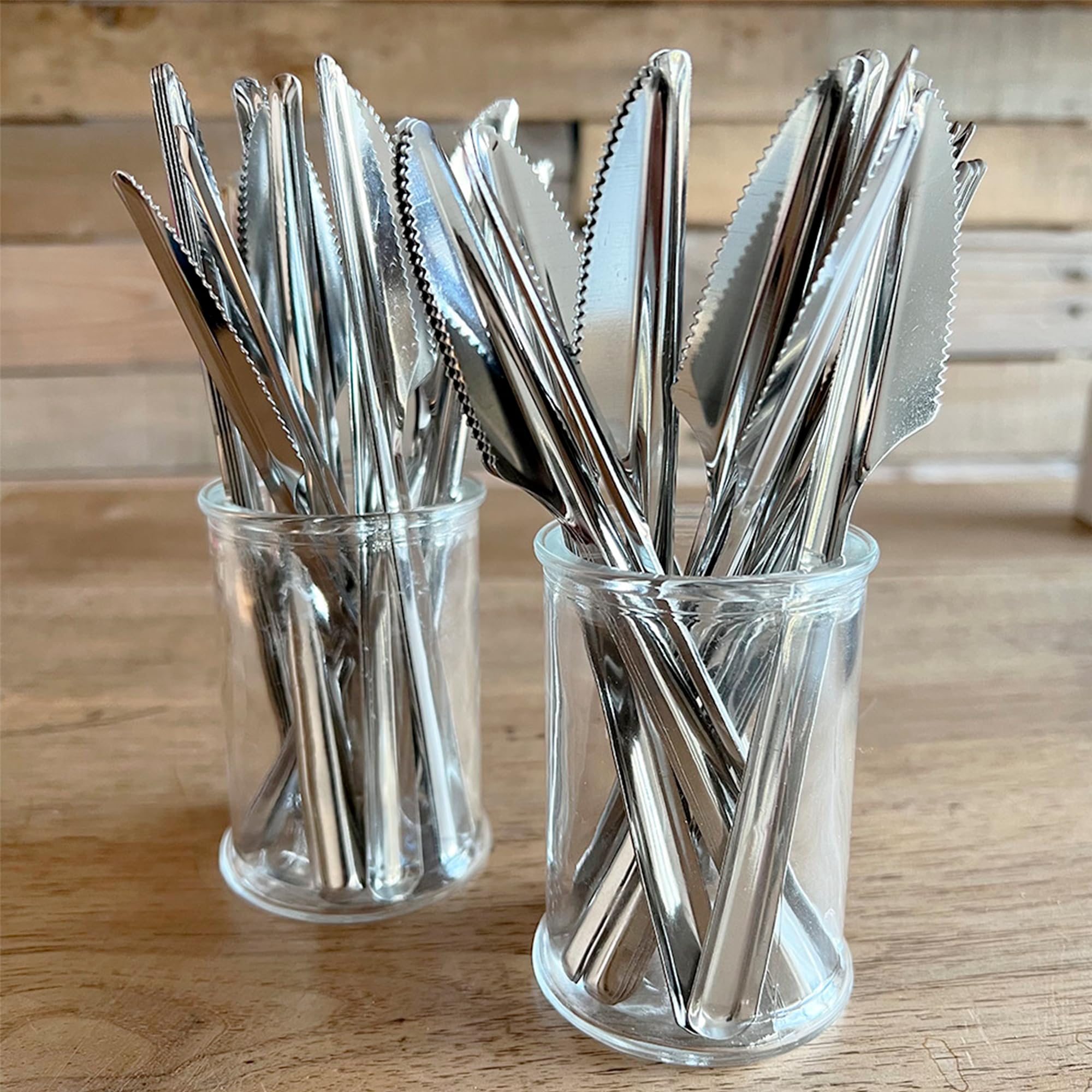 Pack de 120 couverts de table en inox - 40 couteaux - 40 fourchettes - 40 petites cuillères - Passe au lave vaisselle - Inoxydable - Fêtes et anniversaires - Pique-nique - Table’Colors