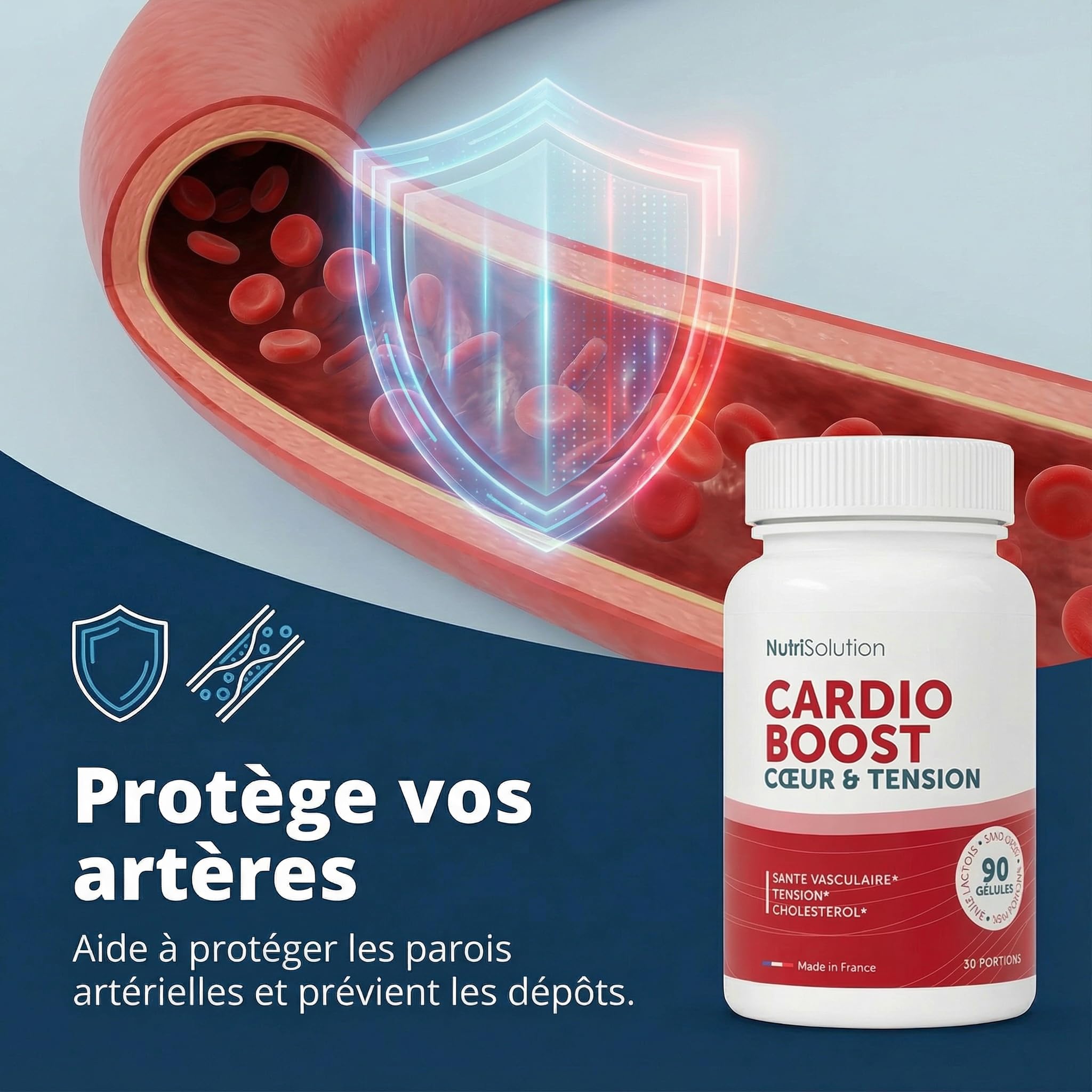 Cardio Boost : Formule Naturelle de Soutien Cardiovasculaire - Pour la Circulation, l'Energie et le Bien-Être Cardiaque - 90 gélules - Formulé par des Médecins par NutriSolution (1)