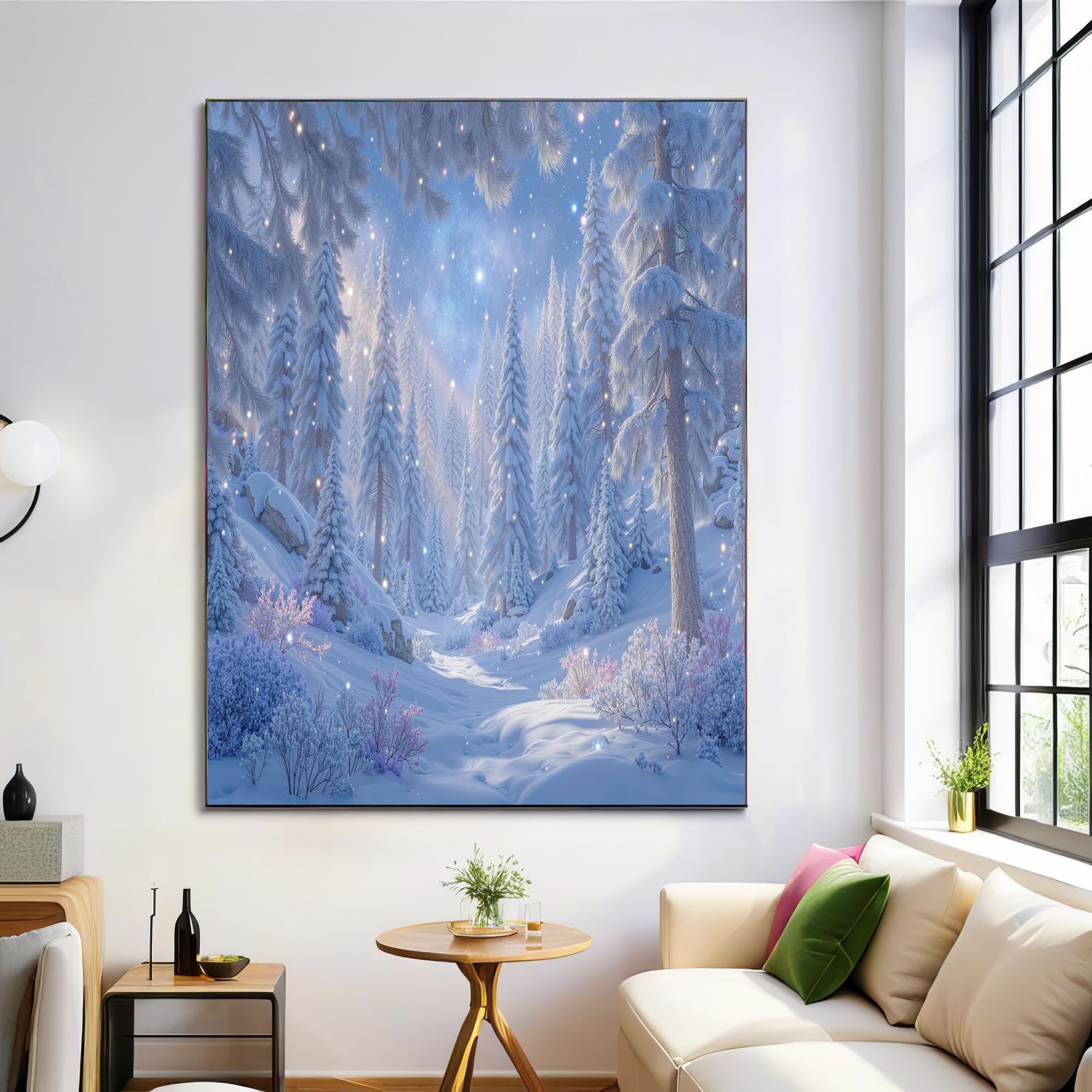 Affiche grands arbres bleu blanc de qualité supérieure GDJSMIN - 8