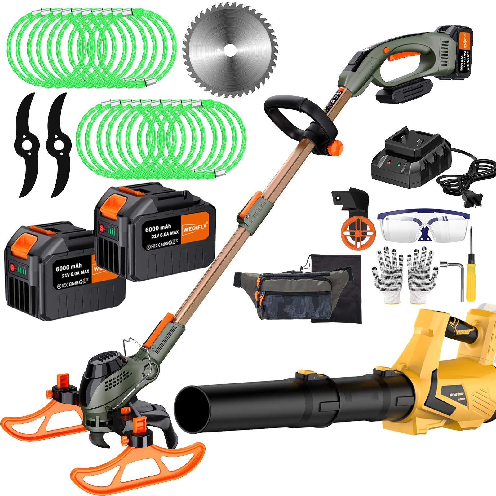 WeGofly 13-Inch 4-in-1 String Trimmer and Leaf Blower