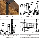YBING Over The Door Organizer with Hooks 3 Tier Back Towel Hanger Baskets Metal Behind Hanging Storage Shelf Pantry Racks for Bedroom Bathroom Black, R01-R984 - 6