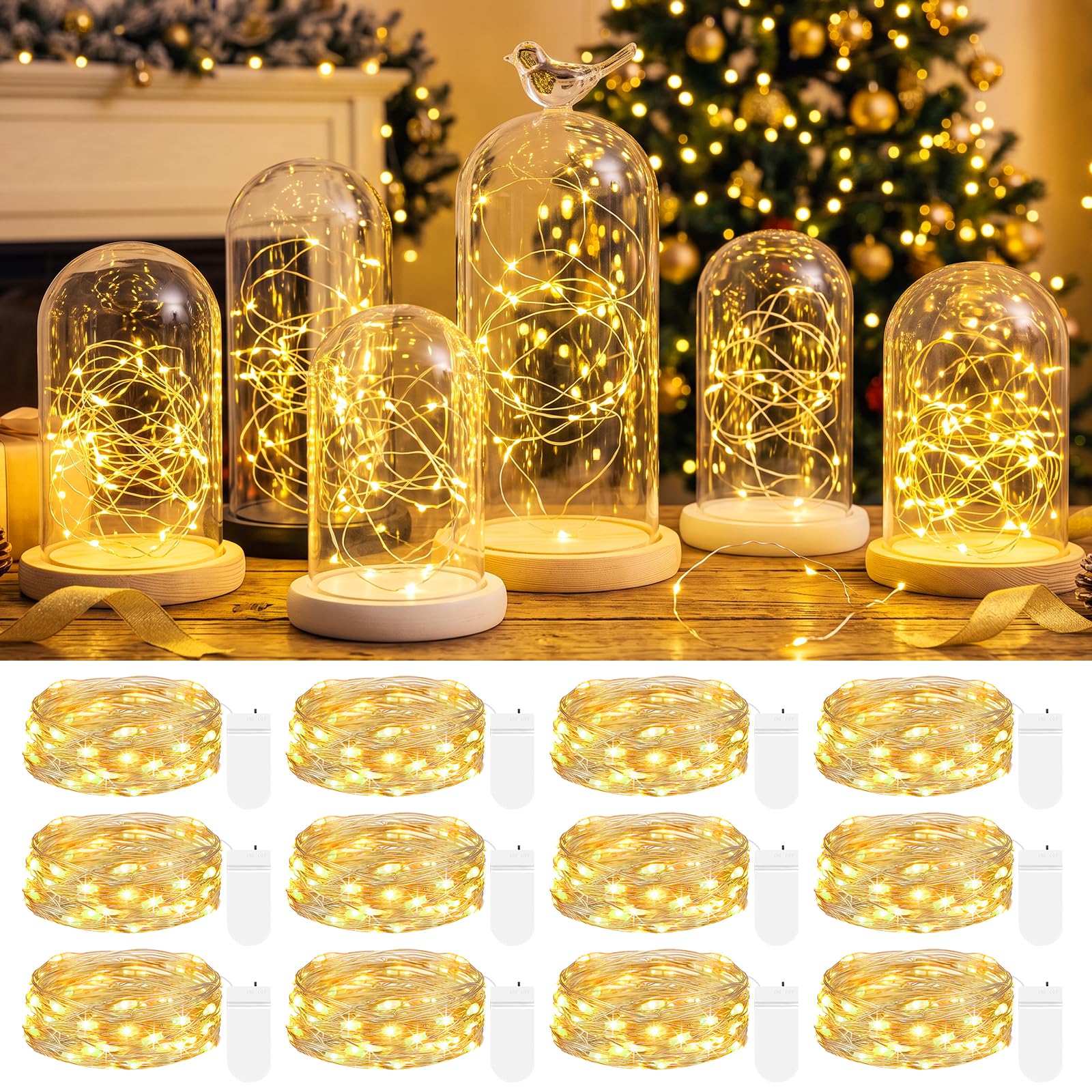 Kolpop 12 Pack Fairy Lights, 2m 20 Led Fairy Lights Battery Operated