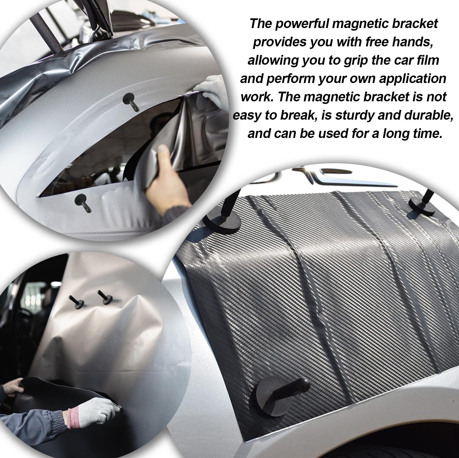 Lot de 8 aimants de montage pour voiture : support de prise en main magnétique, aimant de montage, outil de pelliculage pour le pelliculage de film, enveloppement de voiture, pelliculage de
