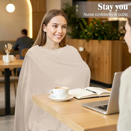 Miniatura 5 de Basumee Funda de lactancia para lactancia materna, privacidad completa, suave y transpirable, cubierta de lactancia materna multiusos para mujeres,