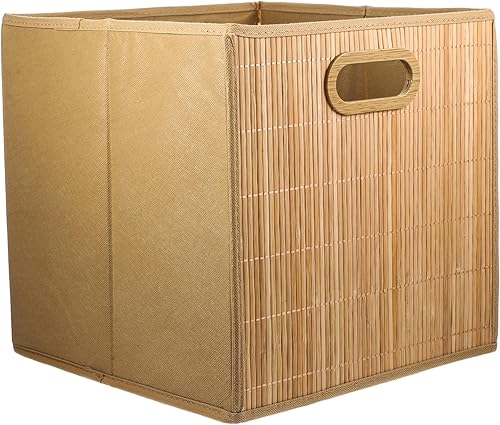 Mikikit 3pcs Bamboo Storage Basket Household Laundry Basket Bamboo Shelf Organizer Bamboo Hamper Collapsible Laundry Hamper Woven Laundry Basket