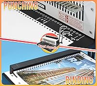 Vista 4 de Rayson TD-1500B34 Binding Machine, Square Size Holes, 3:1 Pitch Wire-O Binder Punch 15 Sheets/Bind 130 Sheets with Sturdy Metal Construction