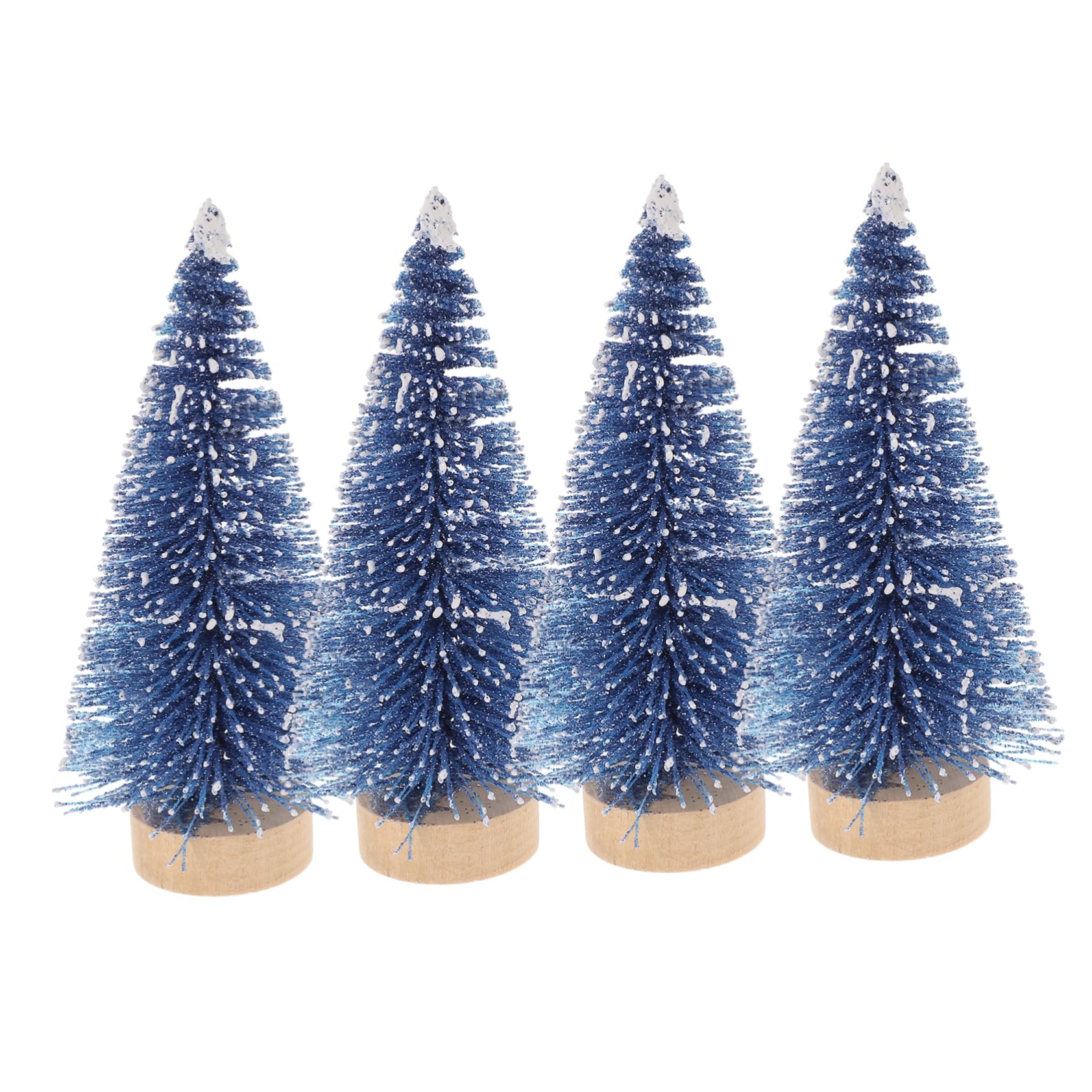 CRILSTYLEO 4 Piezas Pequeño Árbol De Navidad Pino En Miniatura De Escritorio Arboles De Navidad De Mesa Pino De Navidad Artificial Árboles De Navidad De Sisal Mini Navidad Adornos Blue Madera