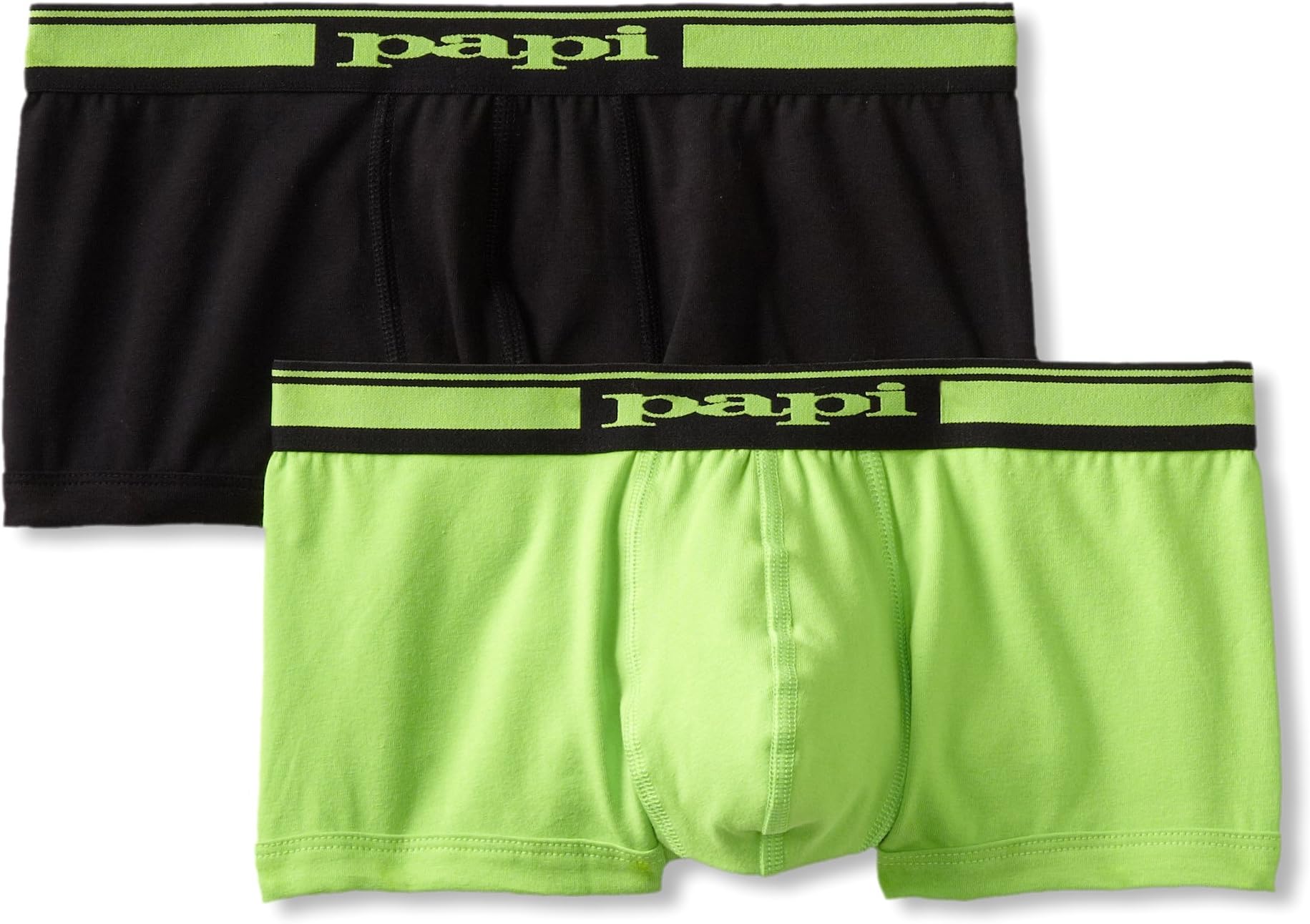 Papi Men's Cotton Stretch 2 Pack Solid Brazilian Trunk Brief