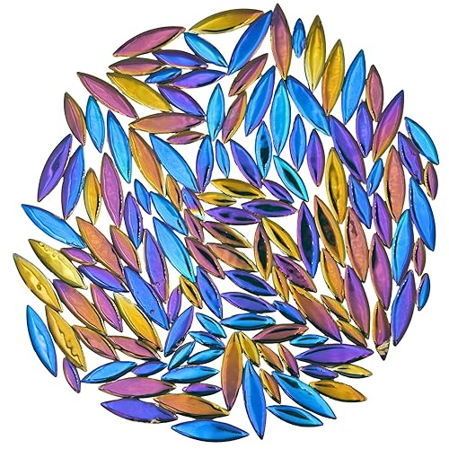 1.1 lbs Ceramic Leaf-Shaped Mosaic Tiles, Mixed Sizes, DIY Decor