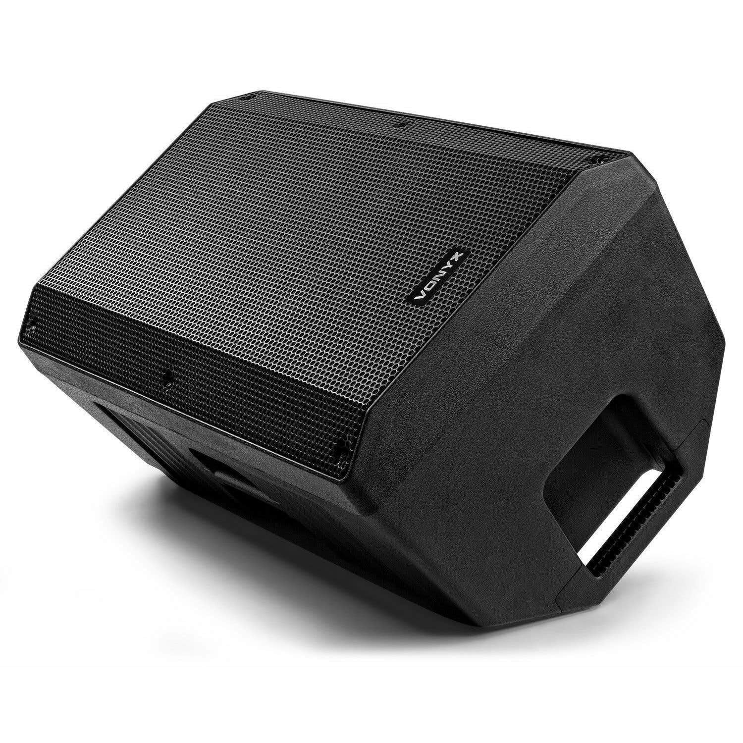 VONYX VSA150S - PA Anlage Komplettset, 1000 Watt PA Lautsprecher, 2X 15 Zoll Sub, Bi-Amp, Bluetooth, MIC-Input, Fernbedienung, Gitarreneingang, MP3, Aktive Lautsprecher Boxen, DJ Boxen - Schwarz