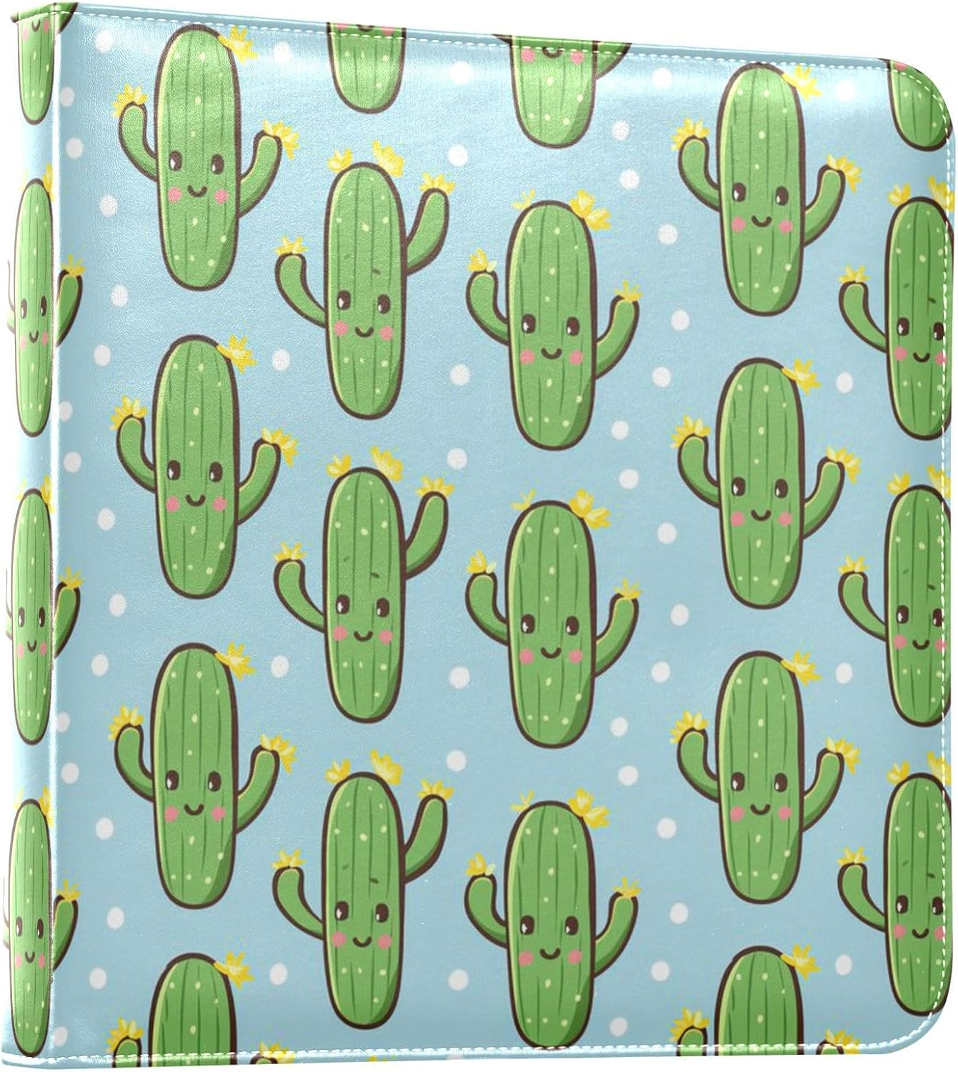 JIPONI Funny Cactus Large Photo Album, DIY Leather Cover Scrapbook Albums for 4x6 5x7 6x8 Pictures, Self Adhesive Memory Book for Wedding, Baby, Family