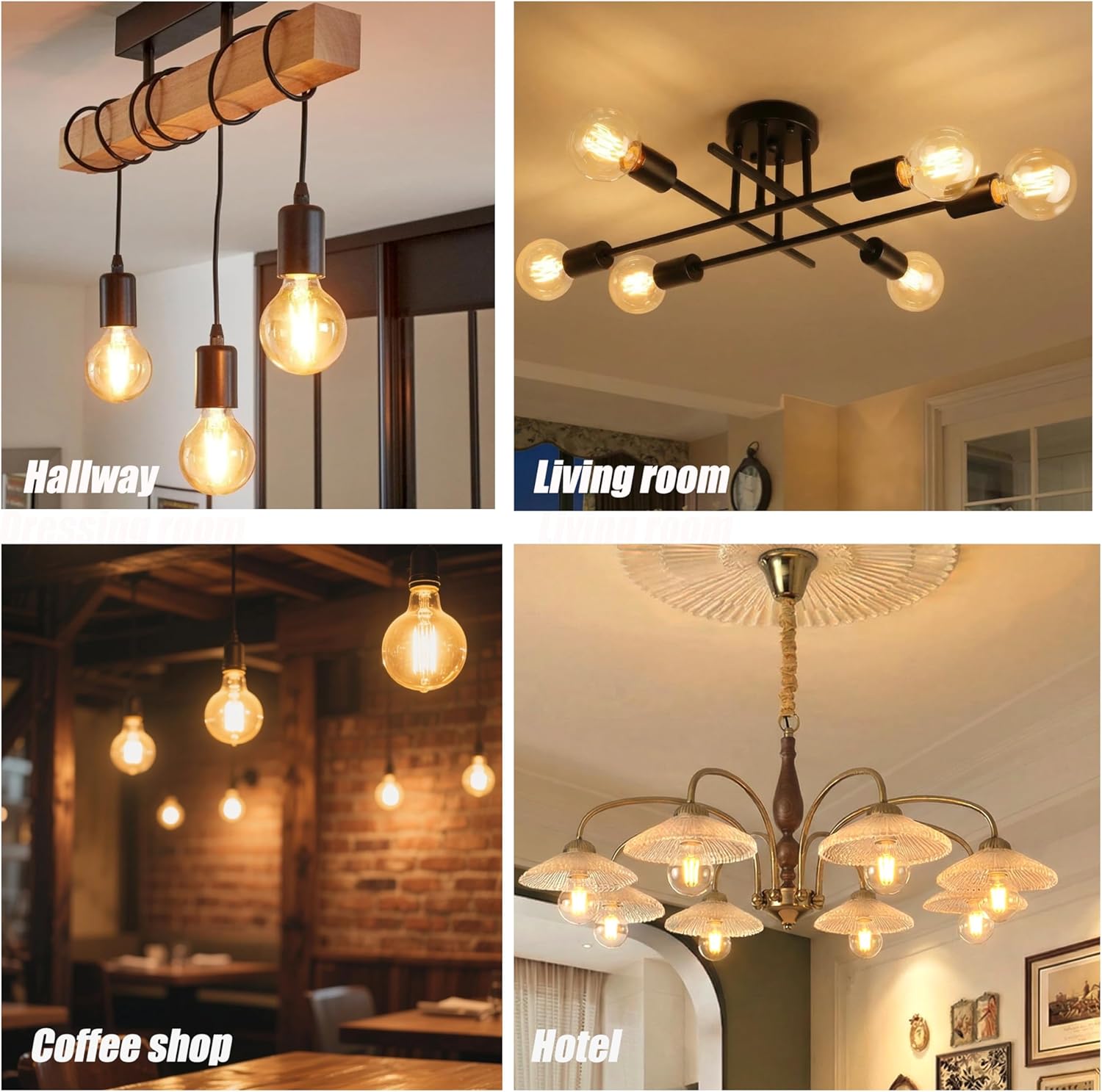 G25 globe Edison light bulbs 8W 1000LM(100W incandescent Equivalent) E26 dimmable Vintage Round LED Vanity Light Bulb for Bathroom Bedroom Living room, Warm White 2700K，6 pack (6, G25 CLEAR)