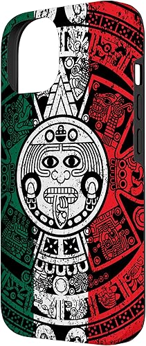 Miniatura 5 de Funda para iPhone 11 Pro Max con calendario azteca maya con piedra de sol envejecida de la bandera de México