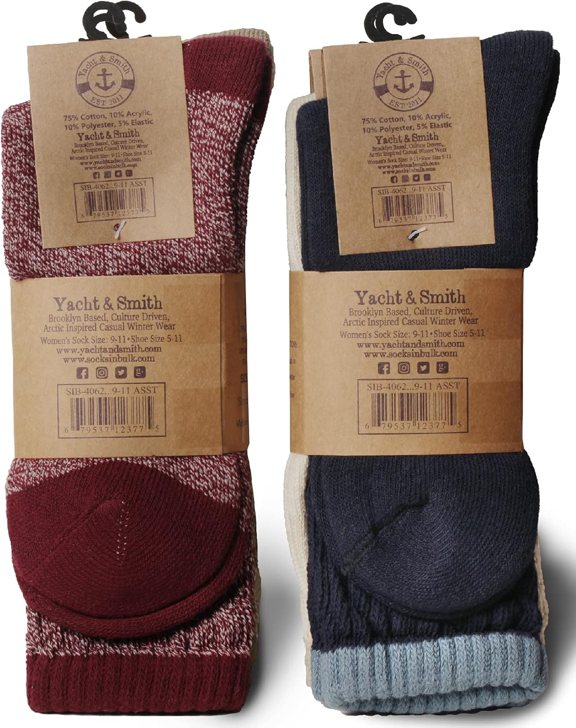 Yacht & Smith 6 Pairs Womens Scrunched Slouch Socks, Cotton Boot Socks Bulk Pack
