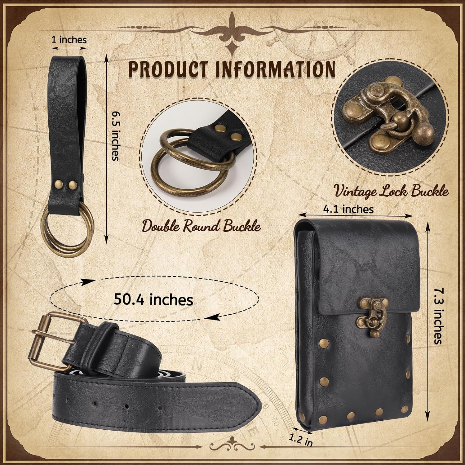 Women Renaissance Corset Belt Pouch Halloween Medieval Renaissance Costume Accessories - Image 3