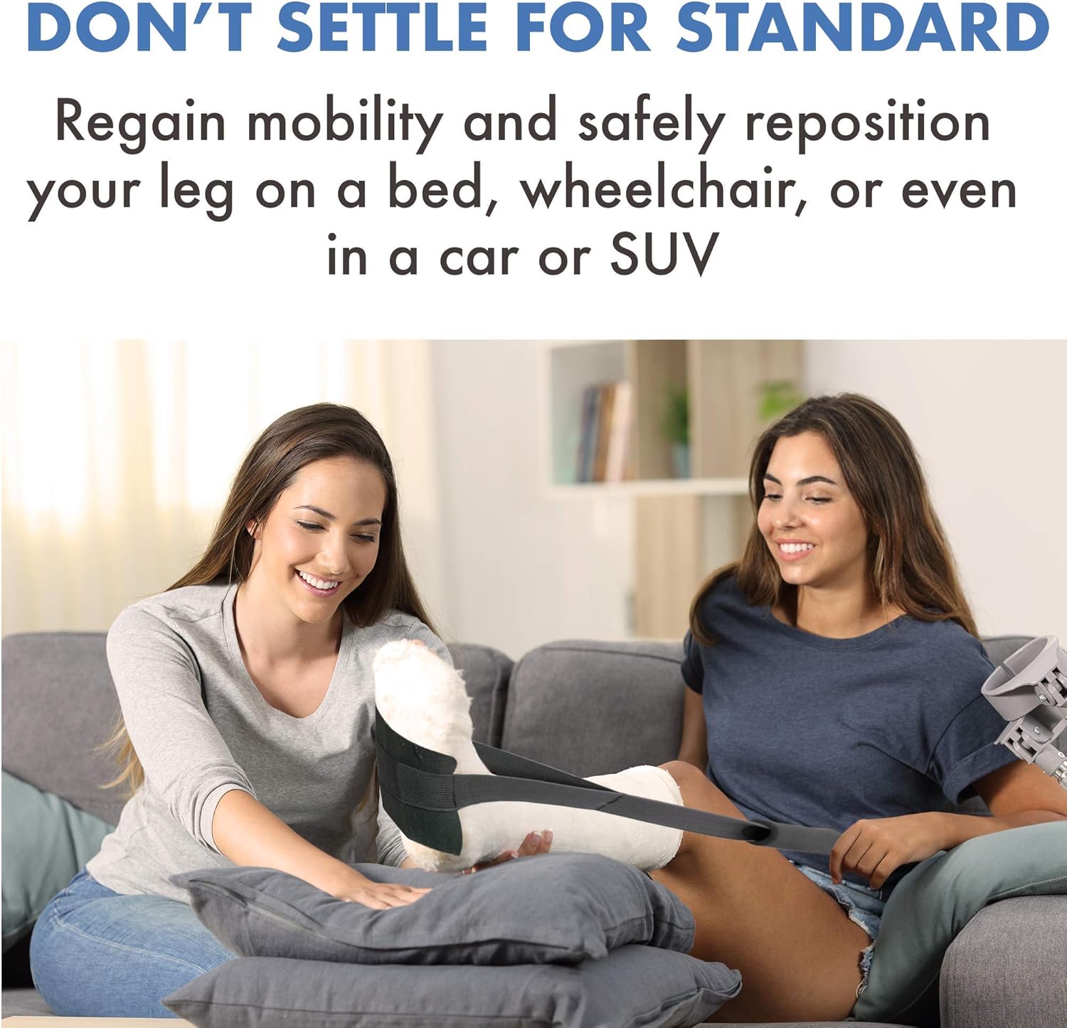 Pivit Deluxe Leg Lifter Strap | Adjustable Length Rigid Foot Loop & Padded Handgrip for Seniors | Disability Thigh Lift Aid for Help Getting Out of Car Bed Couch Wheelchair & Hip Replacement Surgery : Health & Household
