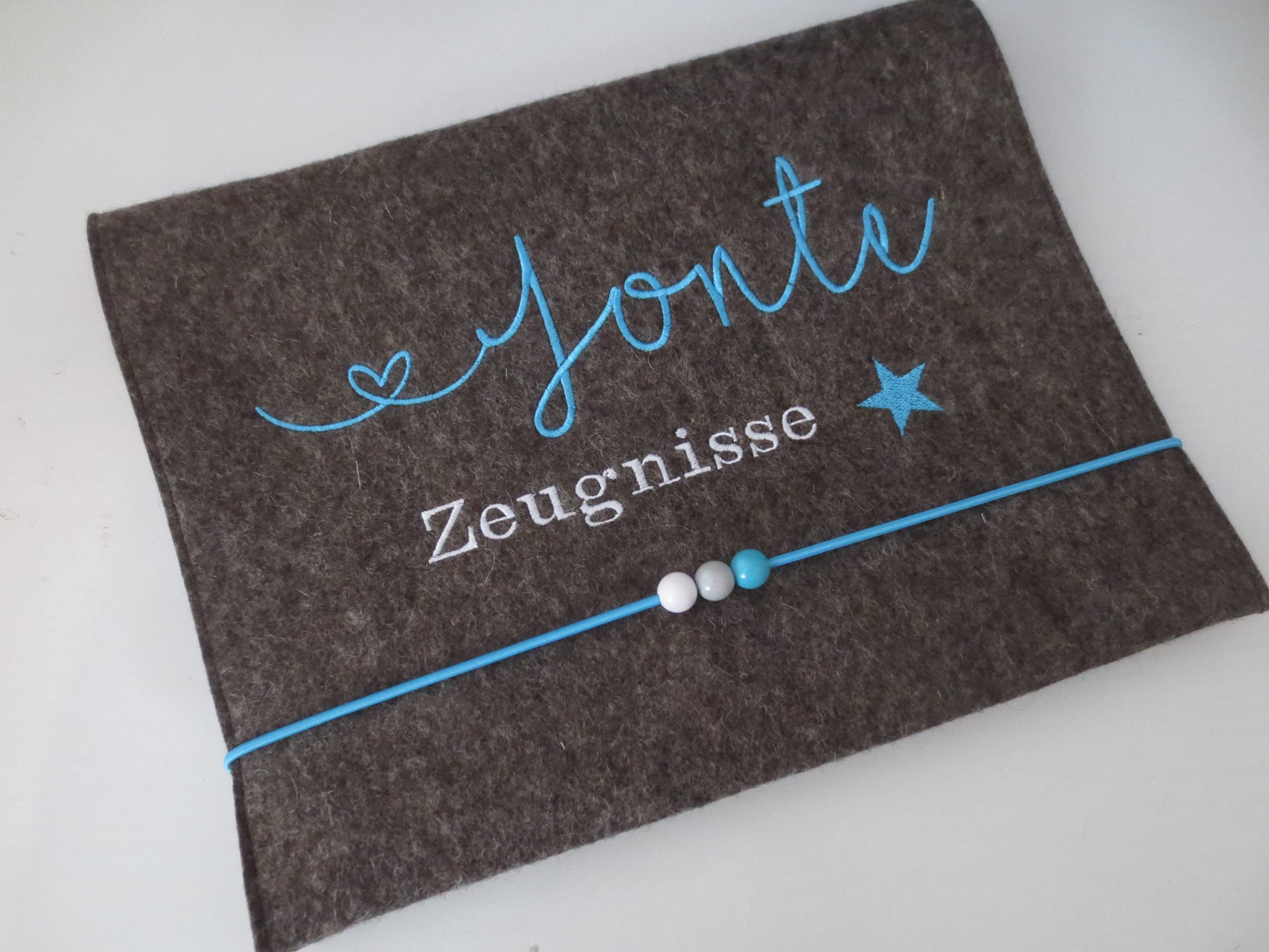 Zeugnismappe Wollfilz Mappe Zeugnisse DIN A4 Grundschule Schule"Stern"
