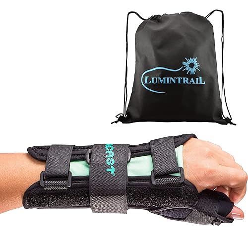Lumintrail Air Cast 05WTLL - Muñequera A2 con pulgar Spica, grande, izquierda, ajuste personalizable, para los síntomas del pulgar y el síndrome de