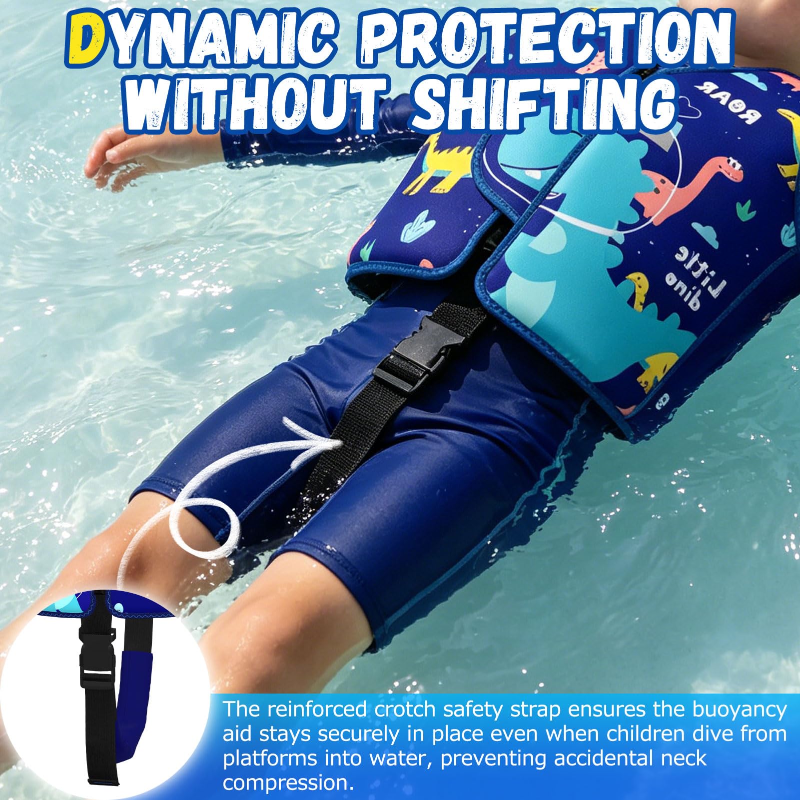 Costume Piscina per Bambini, Palette Nuoto Certificati TÜV per Bambini dai 2 ai 6 anni, Cintura di Sicurezza Regolabile, Comodo e Resistente, Adatto per Vacanze in Piscine(Colore, M)