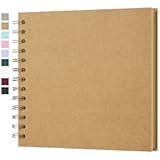 Yopih 7 x 7 Inch DIY Scrapbook Photo Album Hardcover Kraft Blank Page Acid-Free 40 Pages &lpar;20 Sheets&rpar; Memory Book for Wedding Anniversaries Family Baby Memories Small Scrapbooking Projects&comma; Yellow