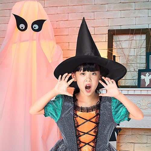Miniatura 3 de 8 sombreros de bruja, decoraciones de sombreros de bruja de Halloween, disfraz de Halloween y sombrero de bruja de cosplay, regalos de fiesta para