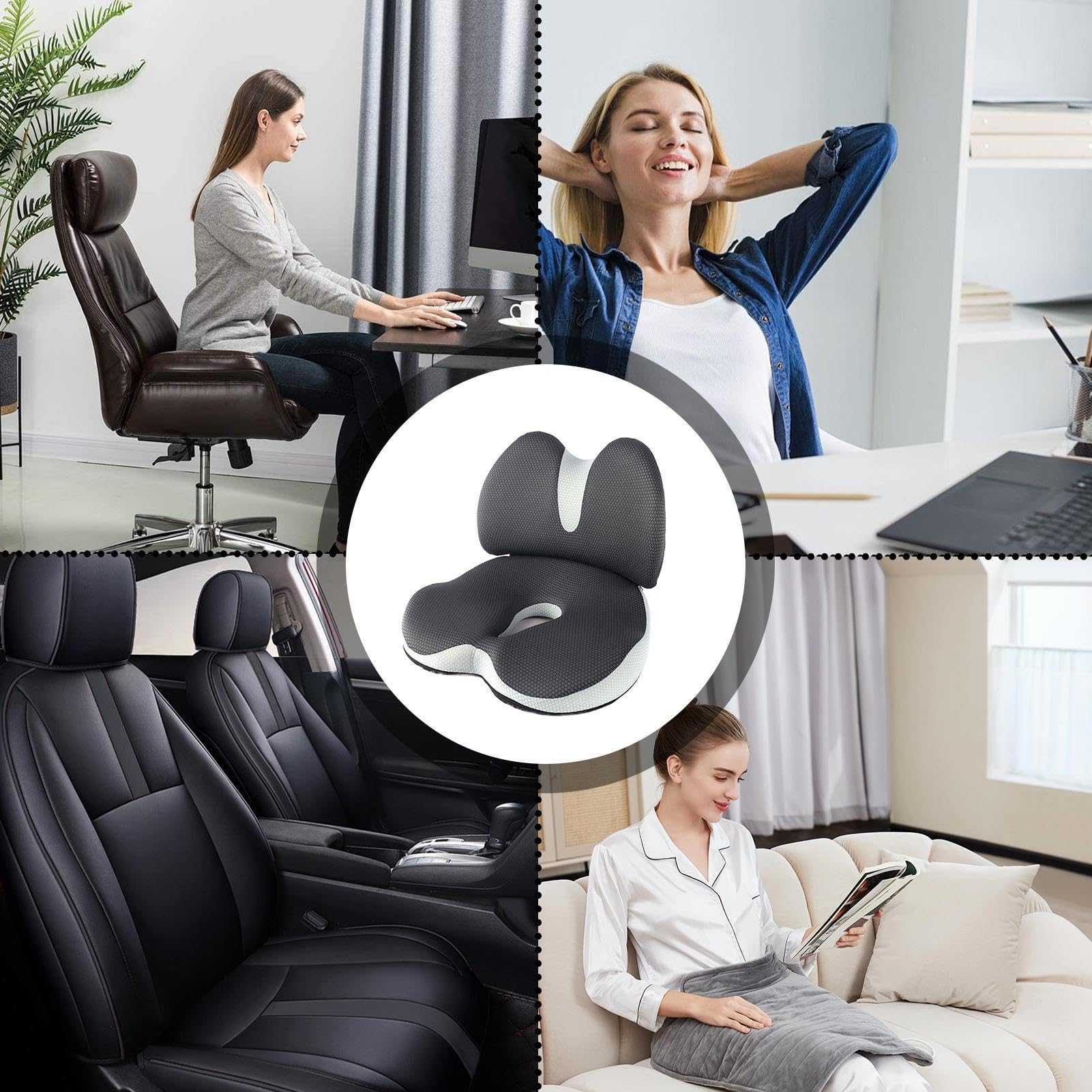 Cuscino Sedia Scrivania Supporto Lombare Coccige Ergonomico | Cuscini Seduta E Schienale Per Sedie Supporto Glutei Dolore Per Auto Carrozzina Scrivania Ufficio