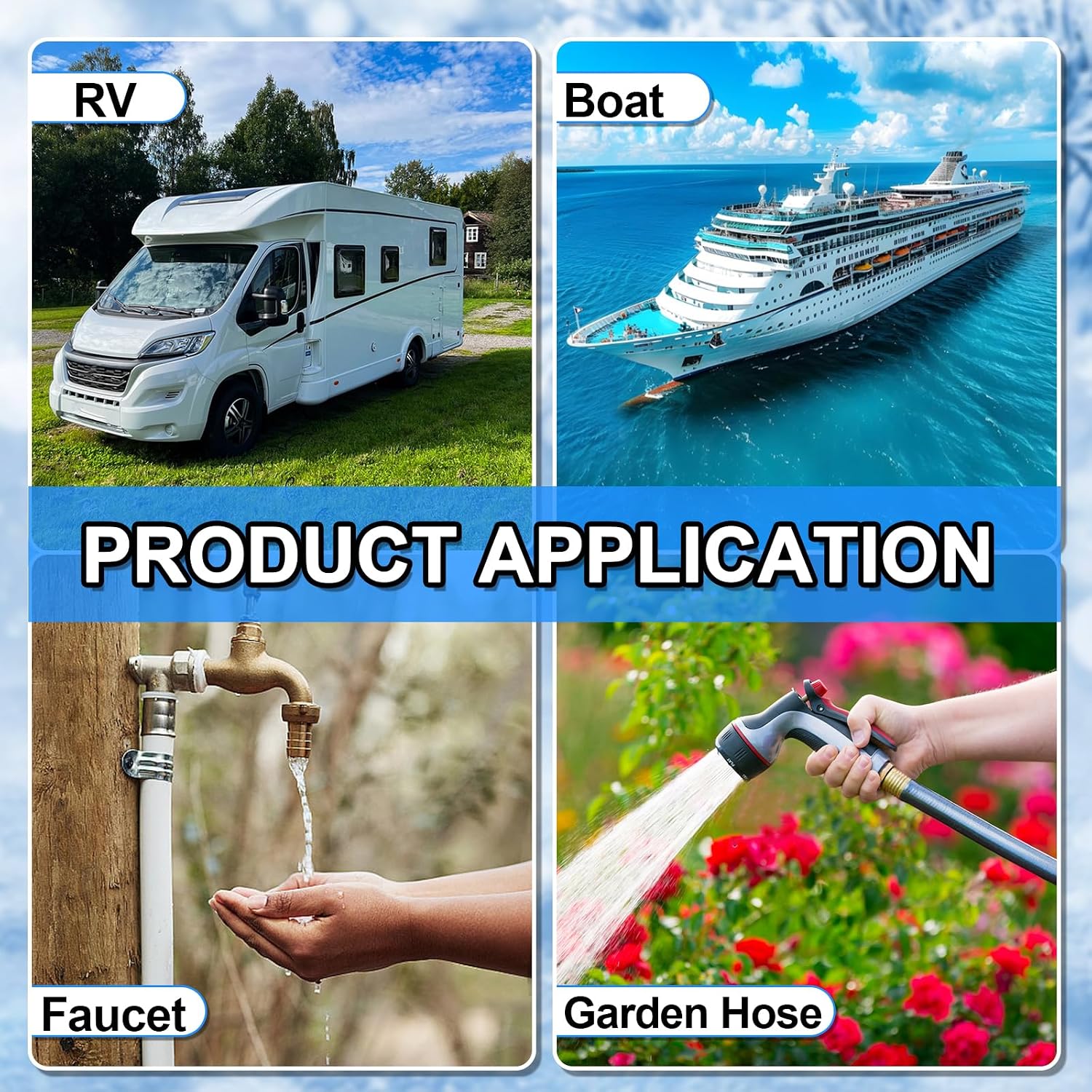 RV Winterizing Kit, 59'' Winterize Blowout Adapter with integrated Pressure Gauge, Sprinkler Winterization Kit, RV Winterize Hose with 1/4" Quick Connect Plug, for RV, Camper, Boat, Travel Trailer