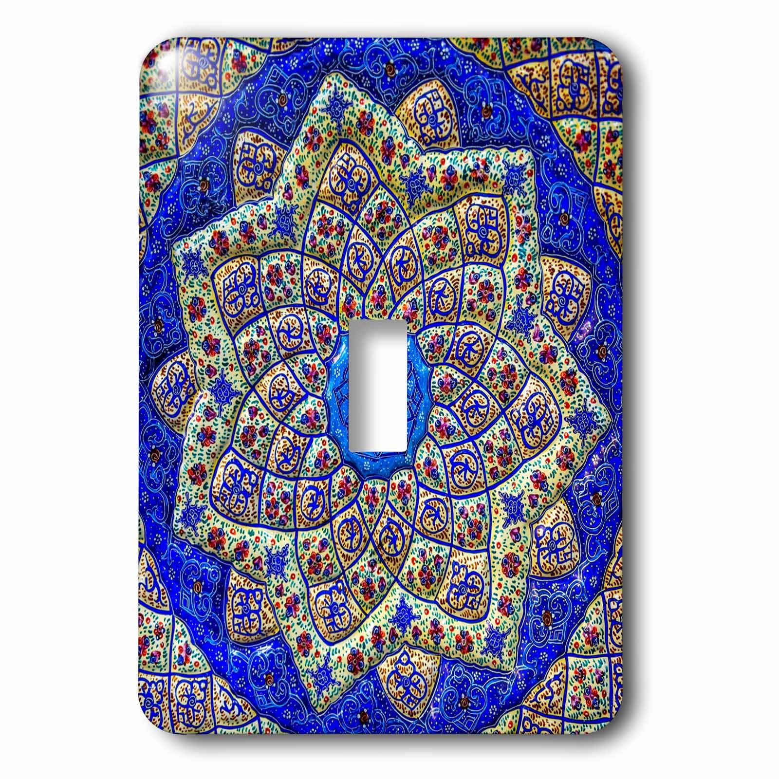 Fleurs sur poterie de Madaba pour cet interrupteur à bascule idéal dans un salon bohème