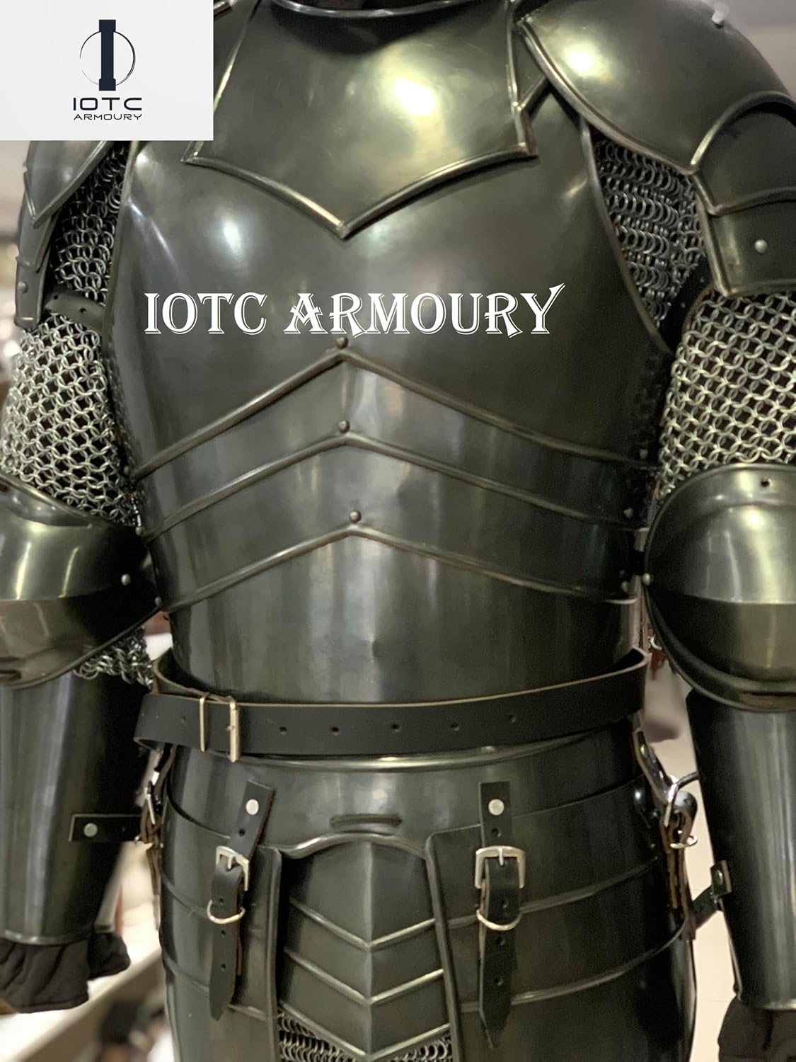 Medieval Knight Gothic Half Suit of Armor - 18 Guage Steel Wearable Cosplay Body Armor Steel Breastplate - LARP Reenactment Roleplay Combat Armor Suit Costume