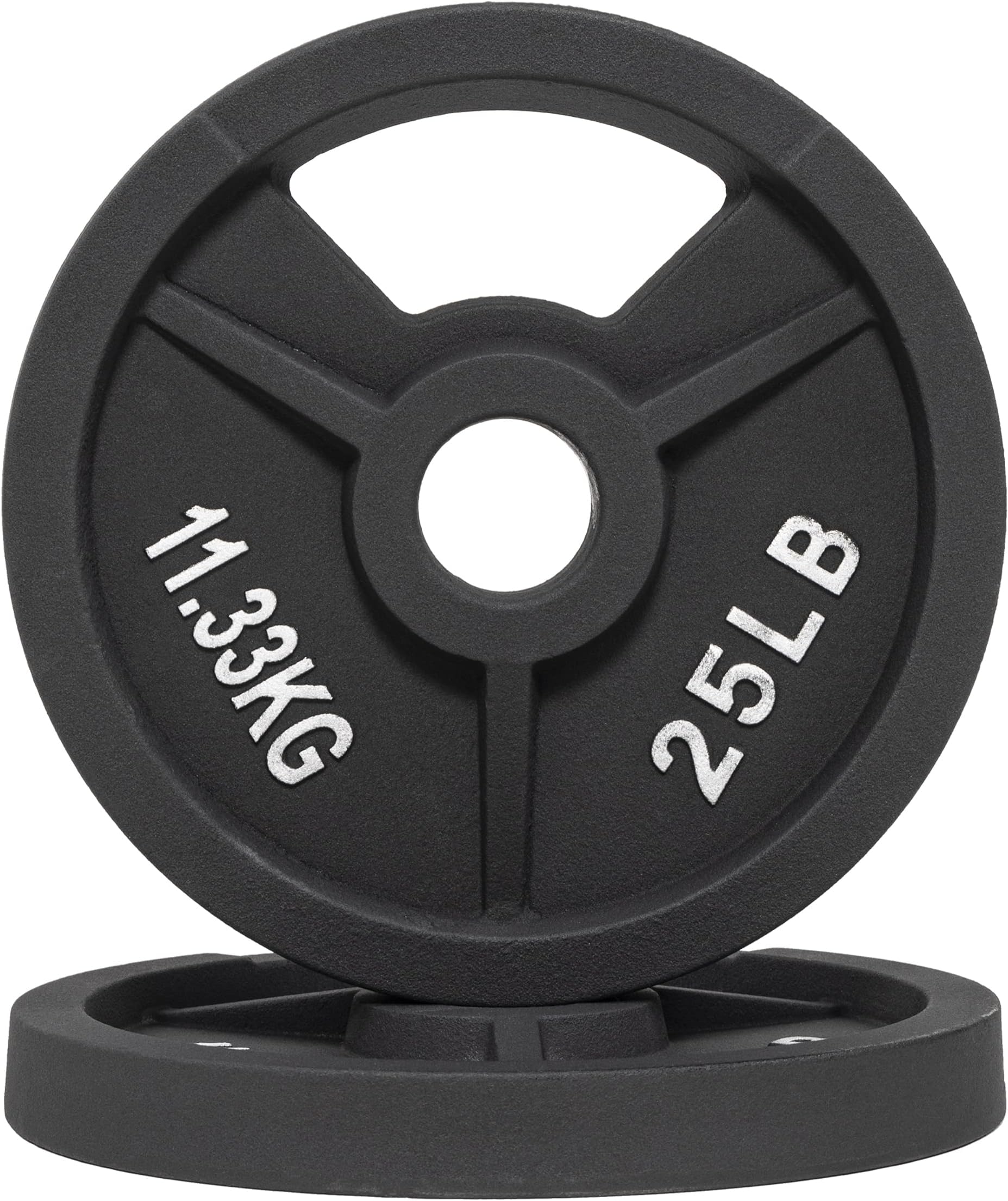 Olympic 2-Inch Cast Iron Plate Weight Plate for Strength Training and Weightlifting, Multiple Sizes