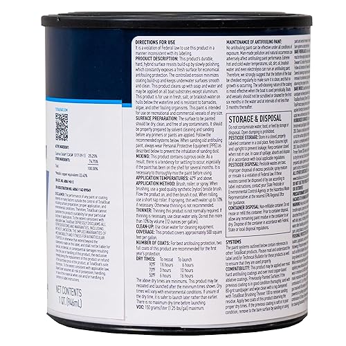 Vista 31 de TotalBoat JD Select - Pintura inferior antiincrustante ablativa para barcos de fibra de vidrio, madera y acero (negro, galón)