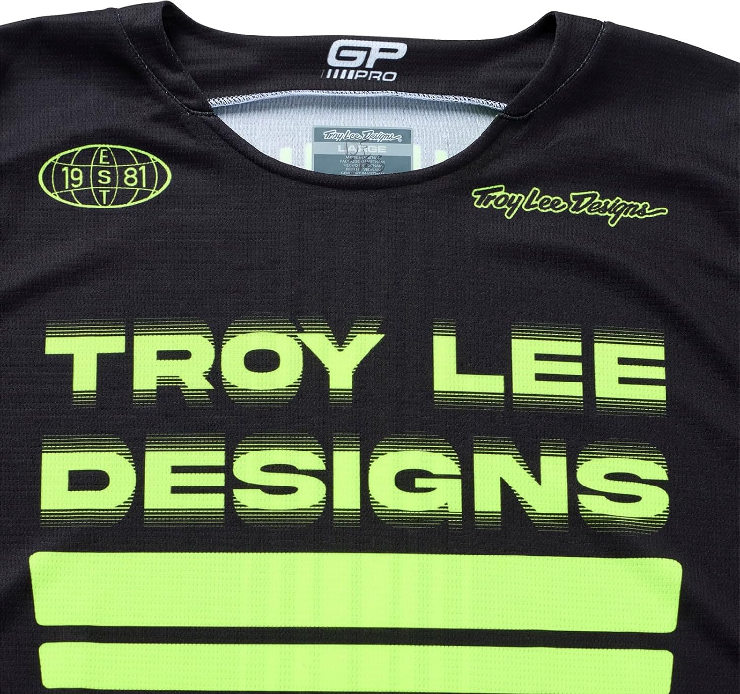 Troy Lee Designs GP Pro Adult Motocross Off-Road Dirt Bike Long Sleeve Jersey, Segment, Black/Flo Yellow, Large