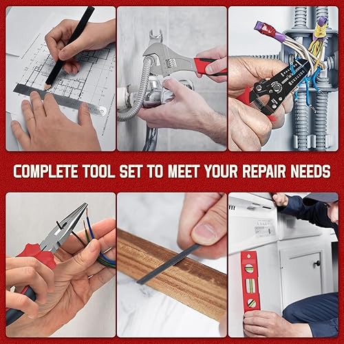 Miniatura 6 de Sundpey Home Tool Kit with Drawer - 379-PCs Portable Complete Household and Auto Repair Tool Set - Hand General Basic Tool Box Storage Case - Full