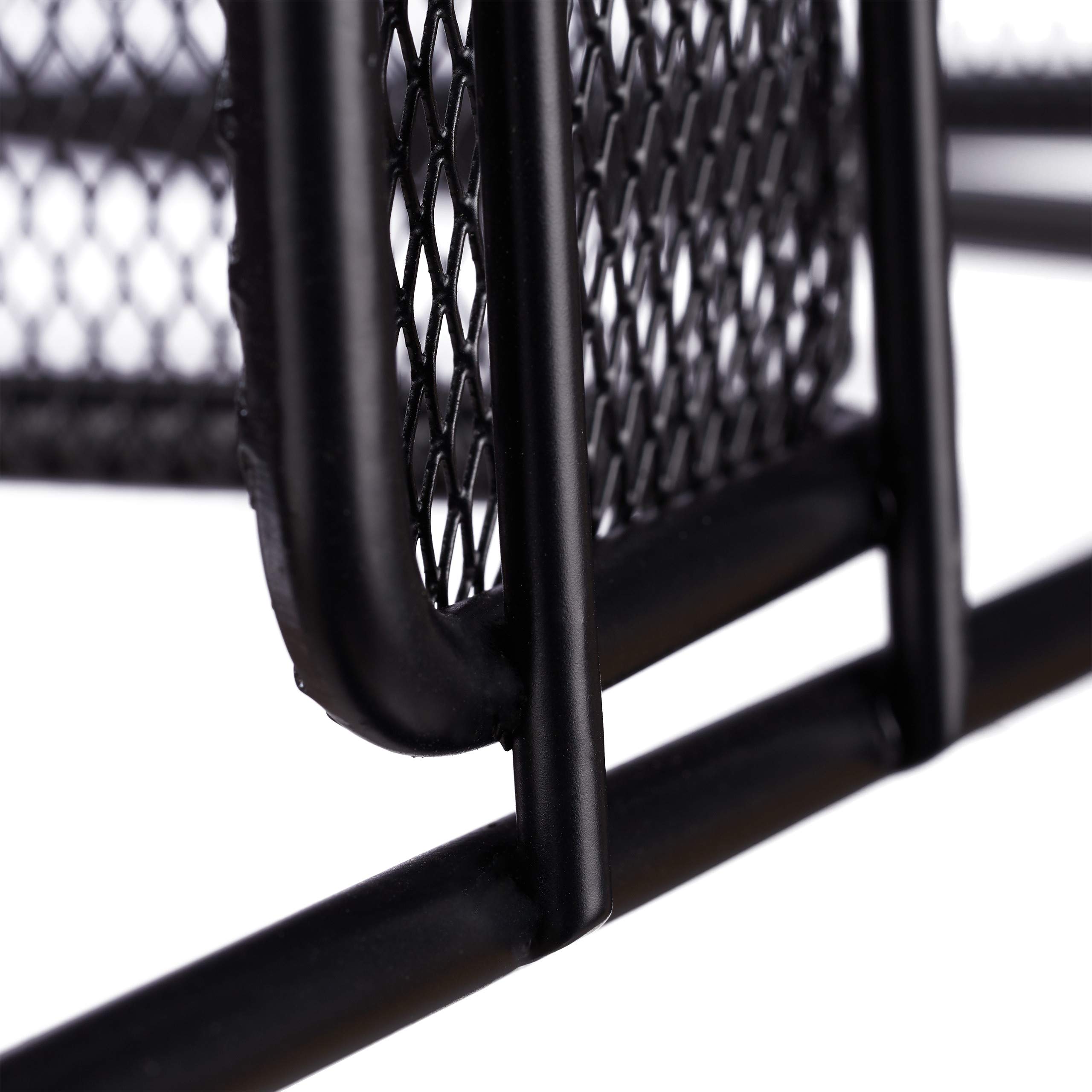 4x Portalettere in Metallo, 3 Scomparti con Incavo per Targhette Identificative, per Ufficio, HLP: 32 x 33 x 25 cm, Nero