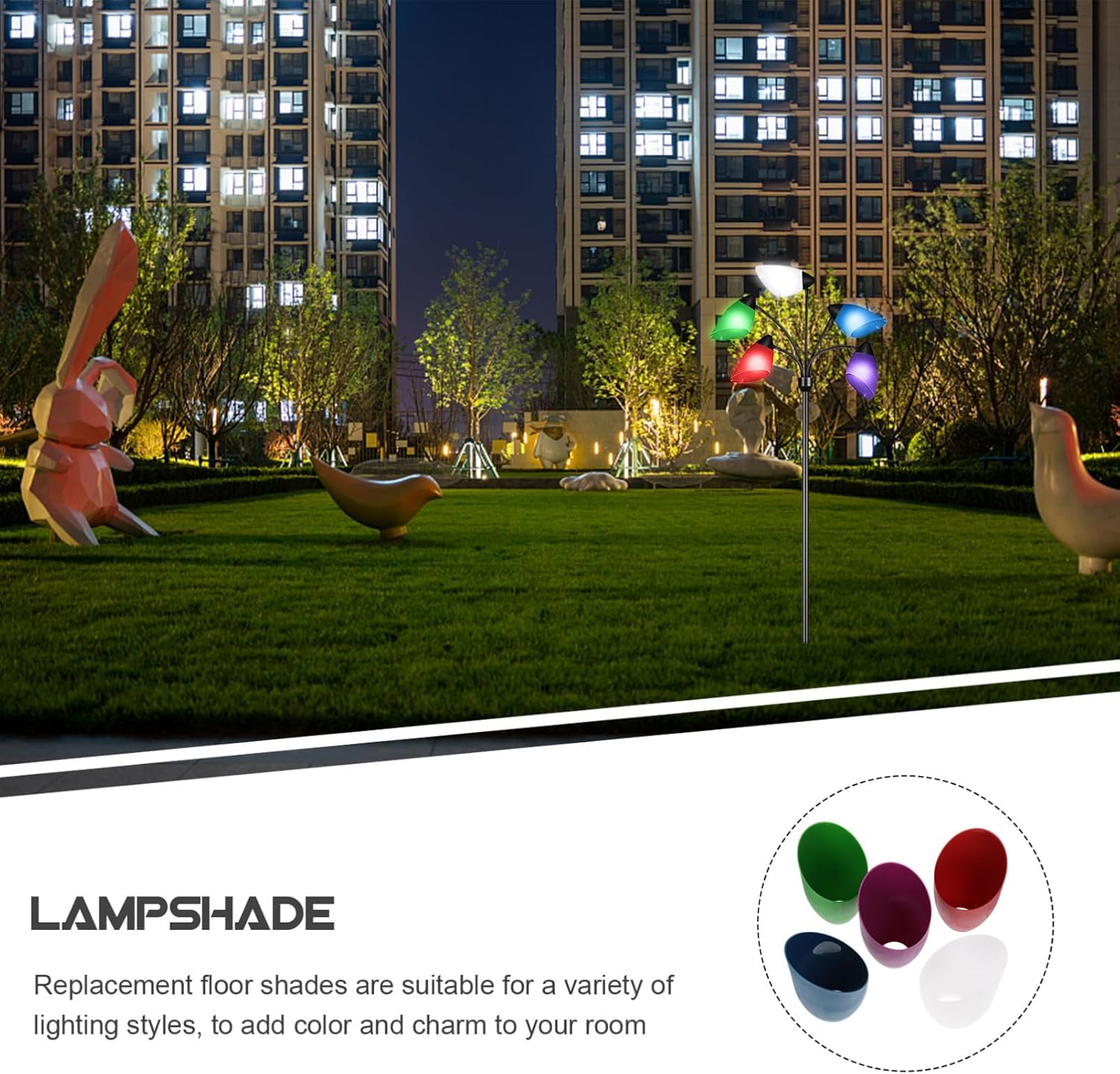 Angoily 5pcs Plastic Horseshoe Lampshade Replacement for Floor Lamps Interchangeable Colored Lamp Covers for Led Lightingliving Room and Bedroom