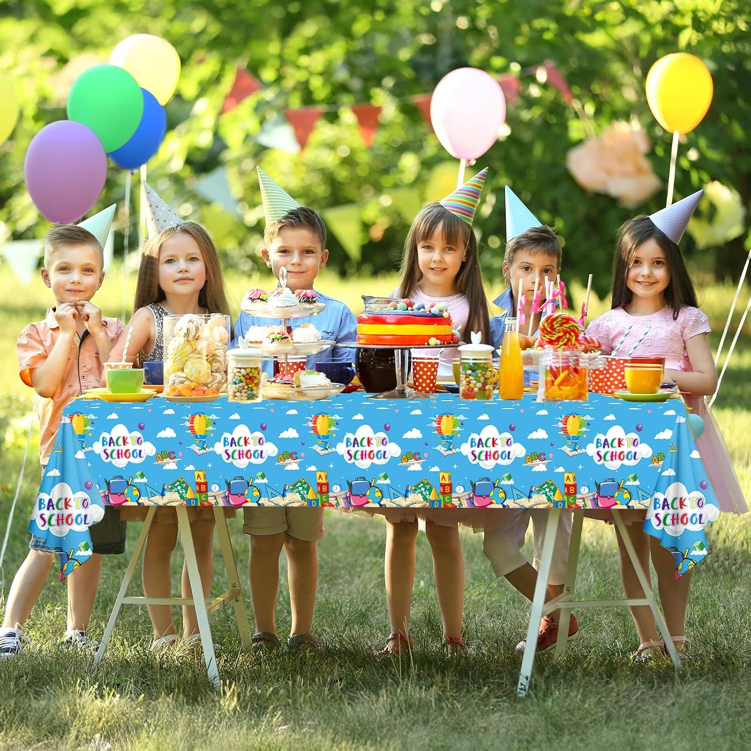 3pcs Back to School Tablecloths,Plastic Disposable Welcome Back Tablecloth for Back to School Party Supplies,54 * 108 Inches