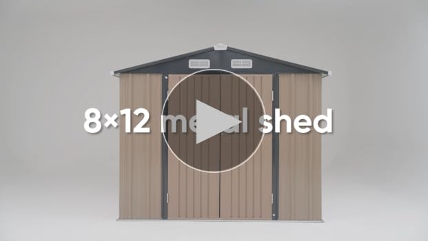 Amazon.com : Patiowell 8 x 12 FT Metal Storage Shed for Outdoor