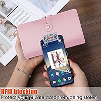 Vista 4 de Soporte de Tarjeta de Crédito con Bloqueo RFID, Organizador de Tarjetas de Visita de Cuero con 96 Ranuras, Funda Protectora de Tarjeta de Crédito