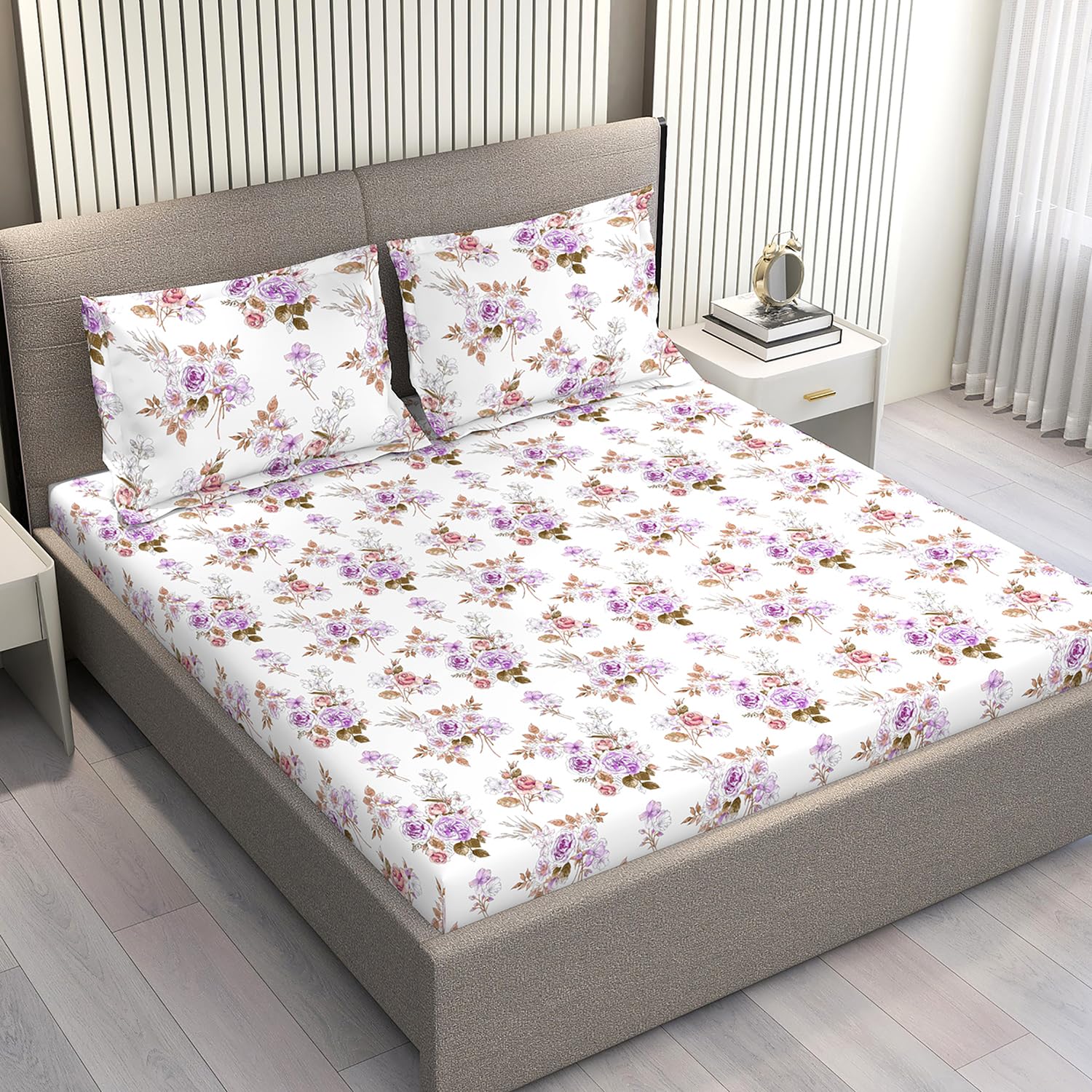 Layers Marigold 100% Cotton Bedsheet Set for All Seasons - Lightweight, Moisture Absorbent, Machine Washable & Easy to C