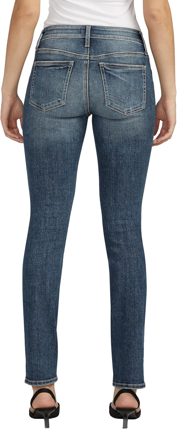 Silver Jeans Co. Women’s Suki Mid Rise Curvy Fit Straight Leg