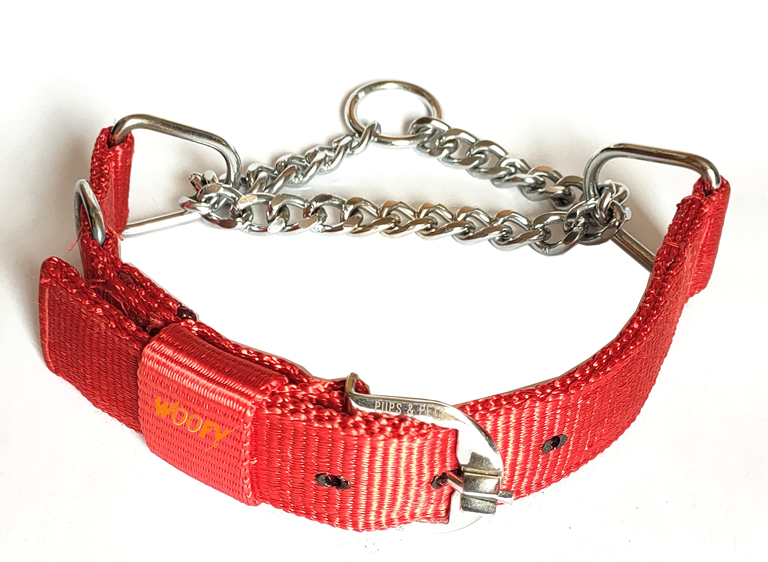 Pups&Pets Heavy Weight Durable and Adjustable Dog Nylon Half Chain Collar Half Choker Stainless Steel Dogs Collars Size - 1.55 inch XX-Large Size for Giant and Large Breed Dog (Red Color) (B0B4X3C58J) Amazon Price History, Amazon Price Tracker
