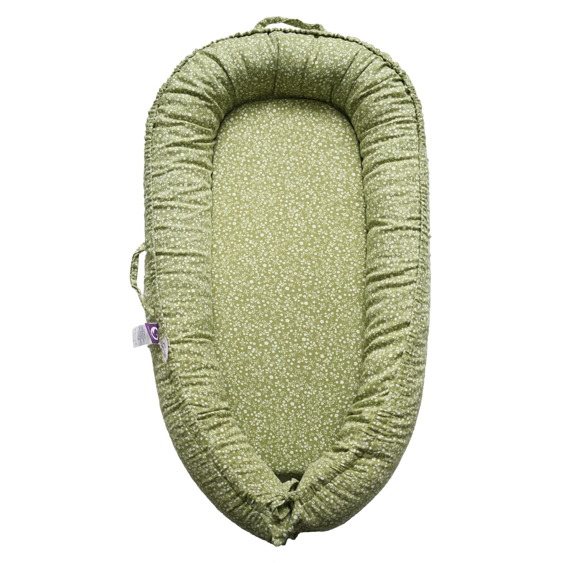 CooCooBaby - Funda para nido de bebé para bebés, niñas y niños, artículos esenciales para recién nacidos de 0 a 18 meses, 100 % algodón, transpirable, color verde Wonder Cotton Muslin