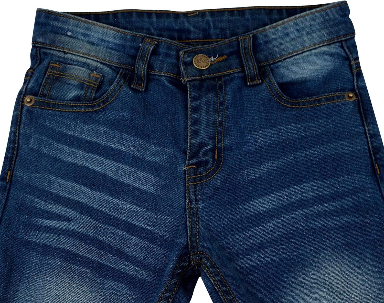A2Z Kids Boys Stretchy Jeans Knee Ripped Denim Mid Blue Skinny Bikers Pants Trousers