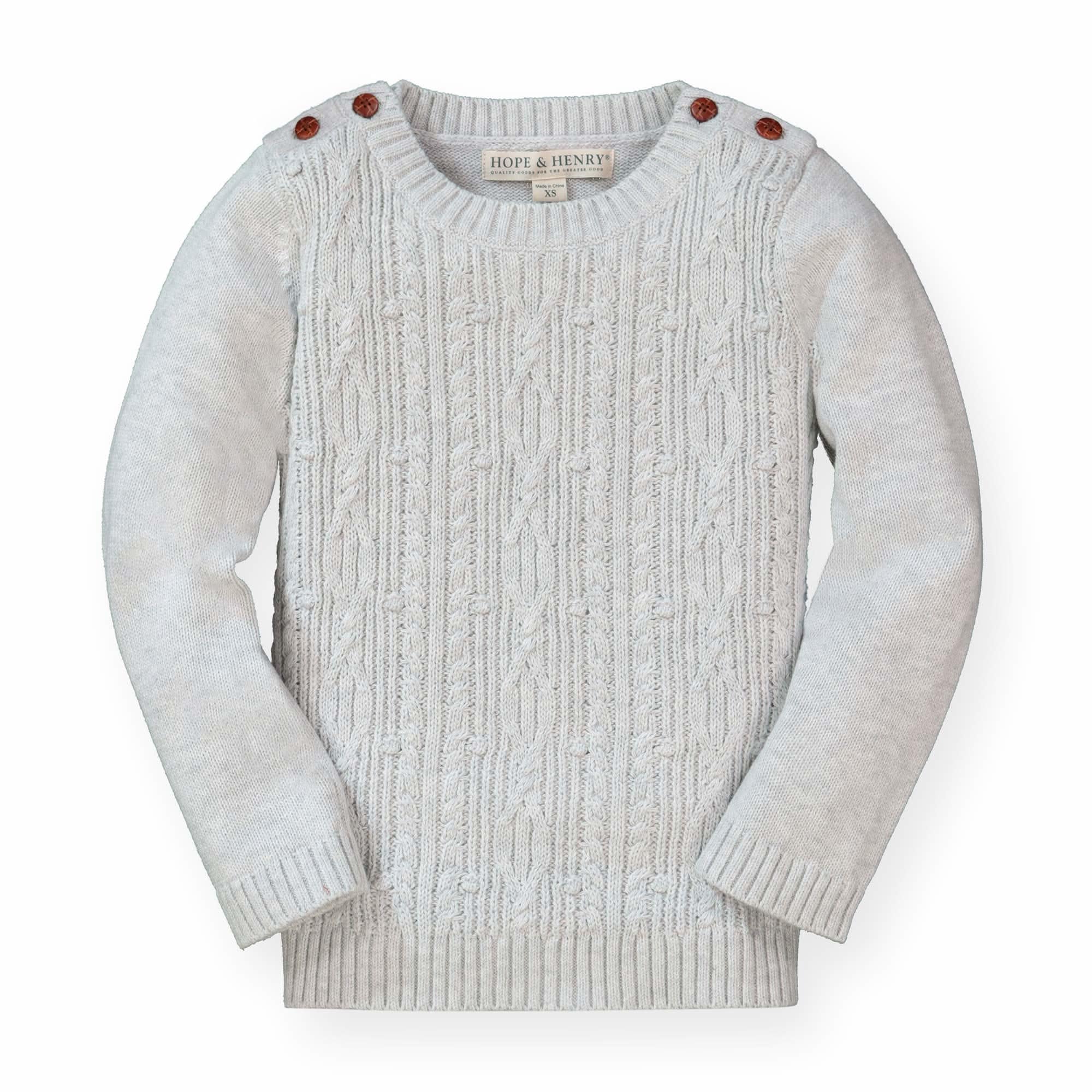 Hope &amp; Henry Girls Cable Front Pullover Sweater