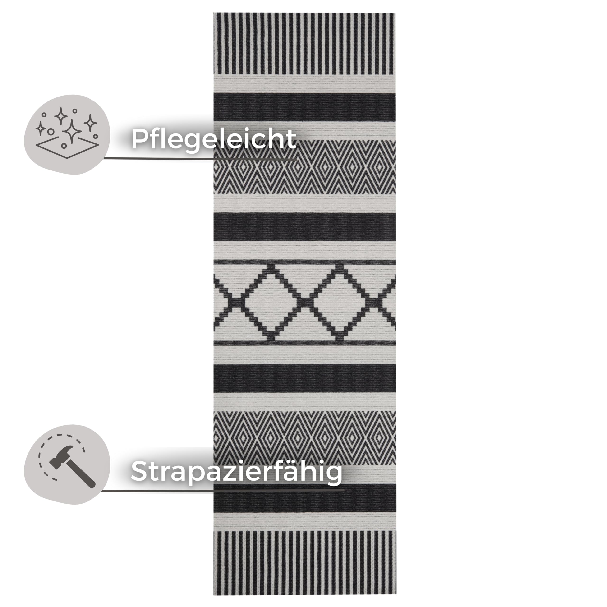 Zala Living Cook & Clean Loper, antislip, plat geweven, laagpolig tapijt, keukentapijt, wasbaar, keukenloper, houtlook voor hal, keuken, woonkamer, bruin-grijs, 50 x 150 cm