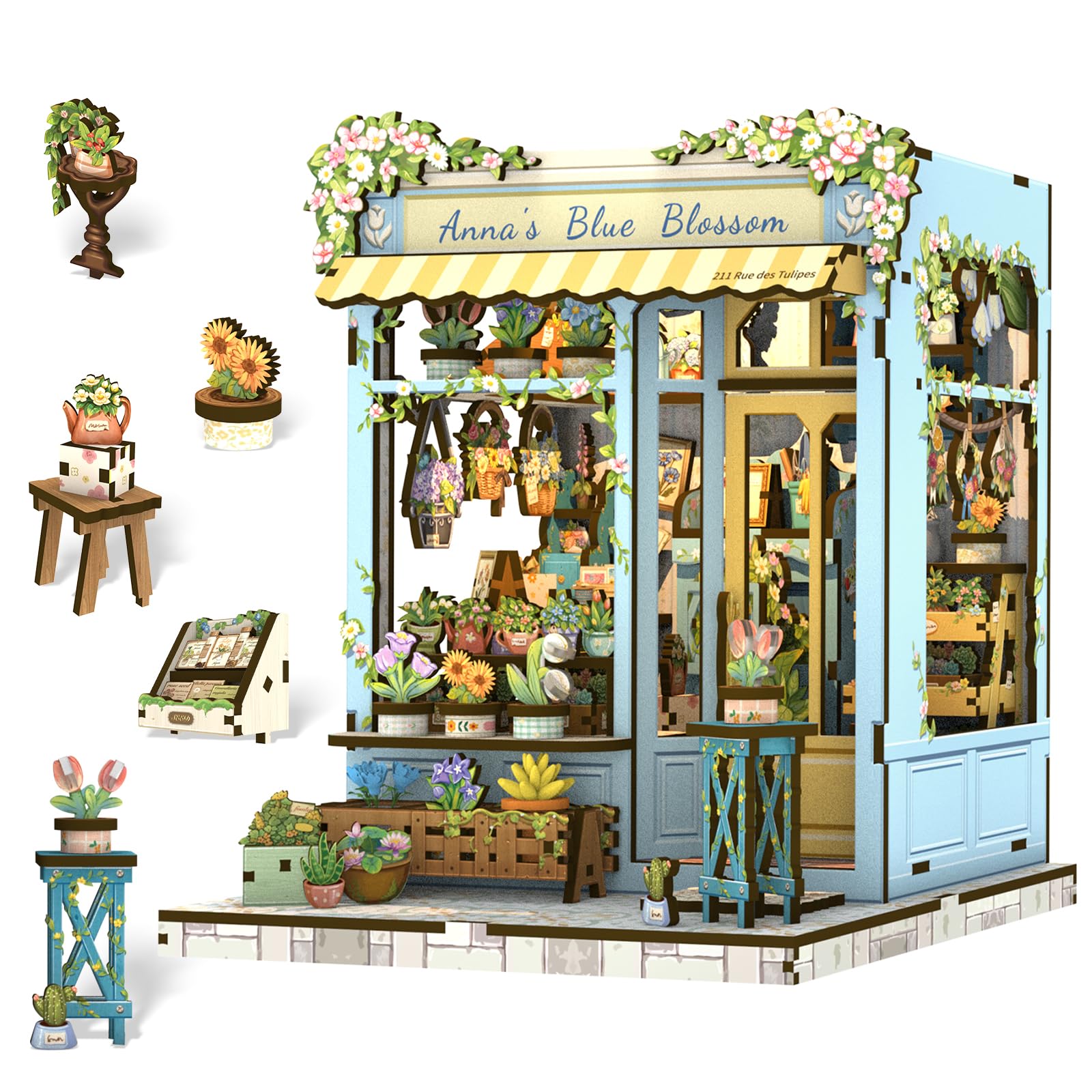 Cutefun Book Nook Kit - Case delle bambole con Luci LED per Adulti, Modello Creativo Casa delle Bambole - Set Decorativo per Scaffali con Inserti, Appassionati di e Collezionisti