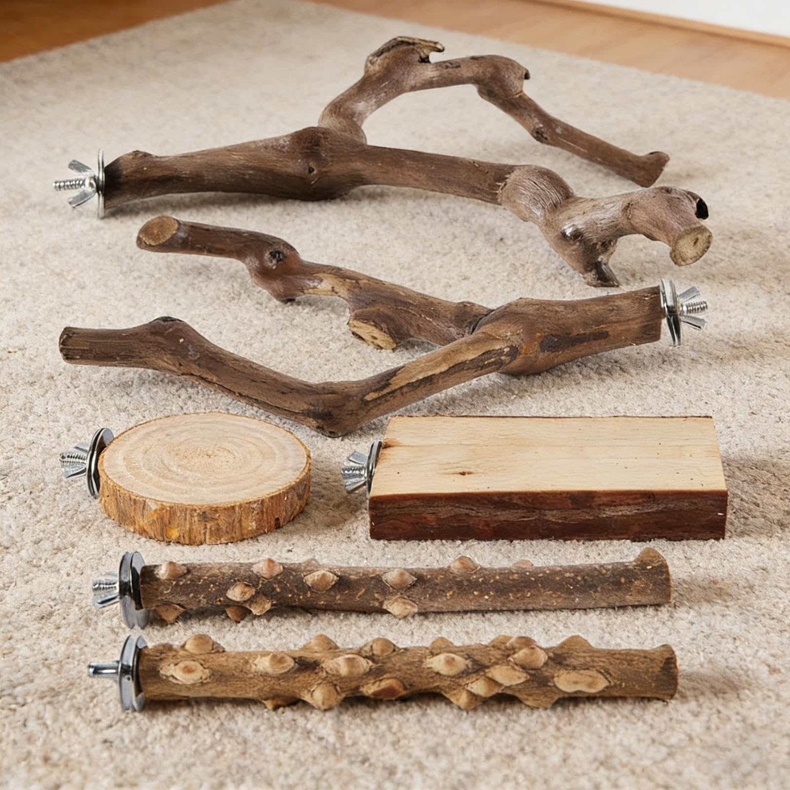 Vogelsitzstange 6 Stück Holz rutschfest